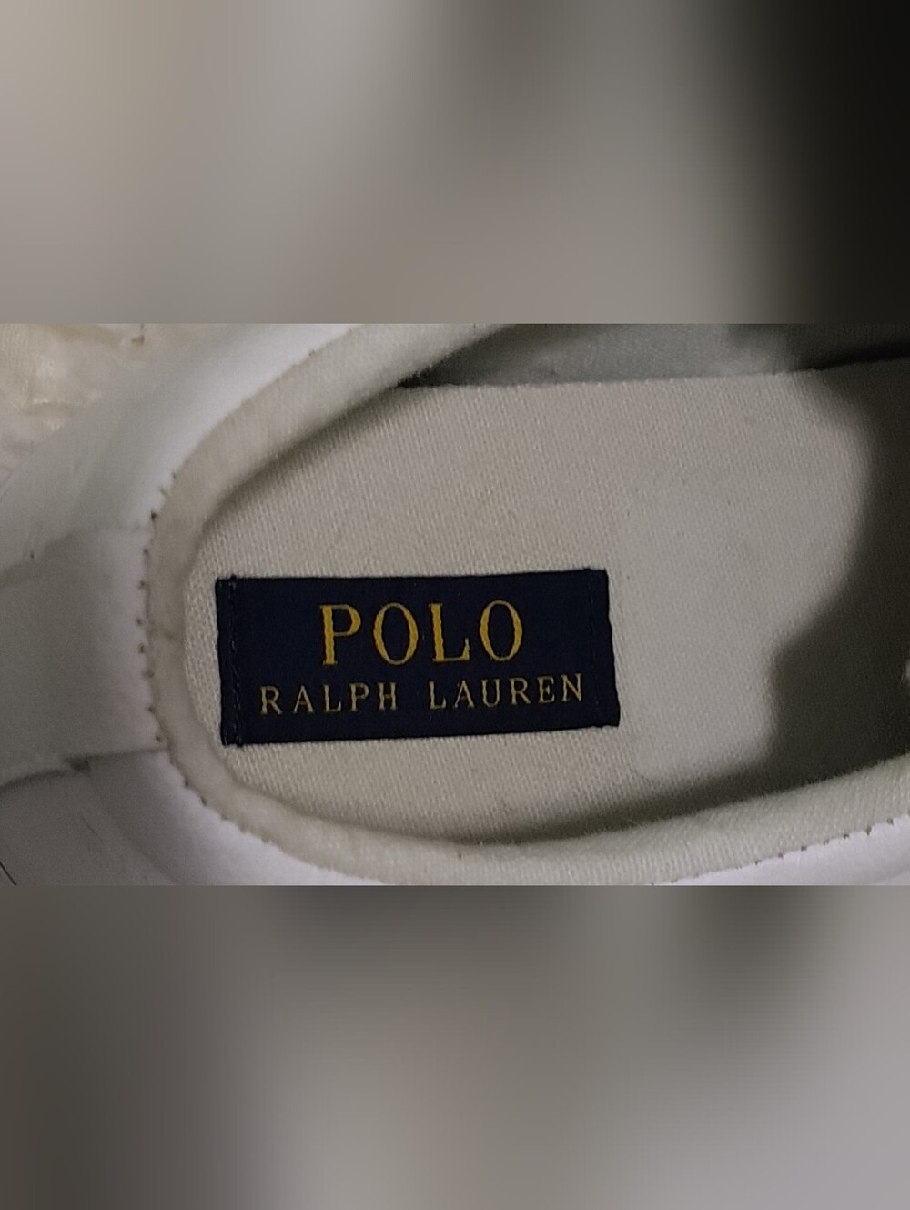 Polo Ralph Lauren White Sneaker with Navy & Gold Logo - Picture 8 of 11